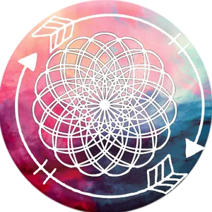 Abstract Mandala Pink Circle Art PNG Image