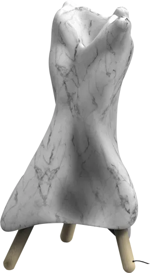 Abstract Marble Torso Sculpture PNG Image