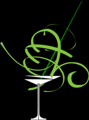 Abstract Martini Glass Art PNG image with transparent background