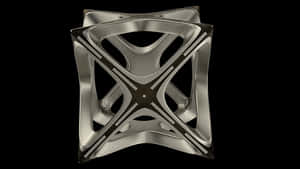 Abstract Metallic Cube Sculpture PNG image with transparent background