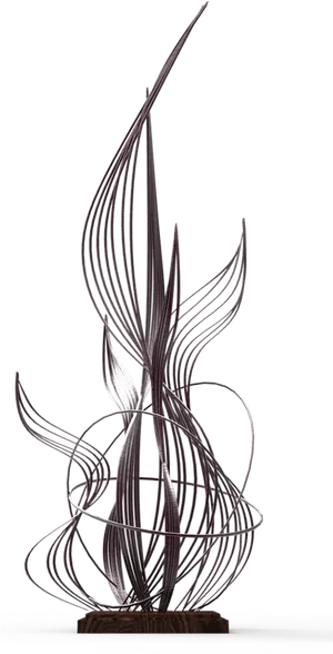 Abstract Metallic Sculpture Art PNG Image