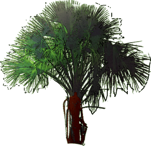 Abstract Monstera Tree Artwork PNG image with transparent background