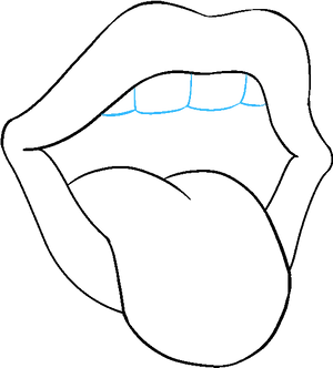 Abstract Mouthand Tongue Sketch PNG Image
