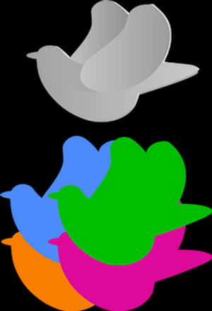 Abstract Multicolored Pigeon Vector PNG image with transparent background
