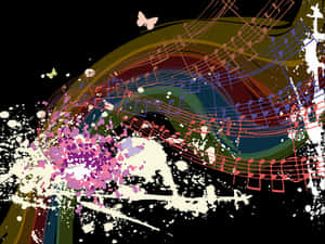 Abstract Musical Explosion PNG with transparent background