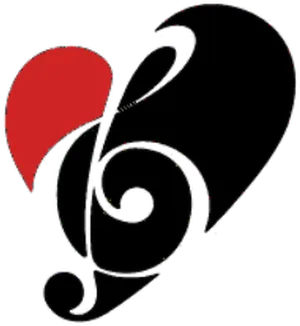 Abstract Musical Heart Design PNG Image