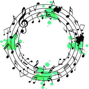 Abstract Musical Notes Circle PNG image with transparent background