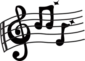 Abstract Musical Notes Design PNG Image