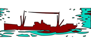 Abstract Navy Ship Silhouette PNG Image