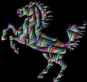 Abstract Neon Horse Art PNG with transparent background