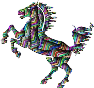 Abstract Neon Horse Art PNG Image