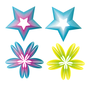Abstract Neon Star Illustrations PNG Image