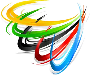 Abstract Olympic Rings Artwork PNG Image