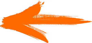 Abstract Orange Arrow Brushstroke PNG Image