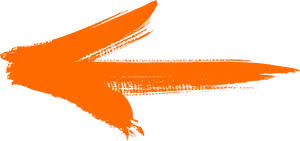 Abstract Orange Arrow Brushstroke PNG Image