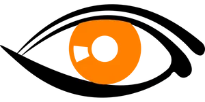 Abstract Orange Eye Design PNG Image