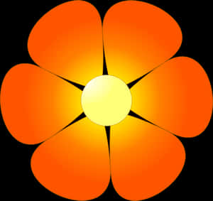 Abstract Orange Flower Illustration PNG image with transparent background