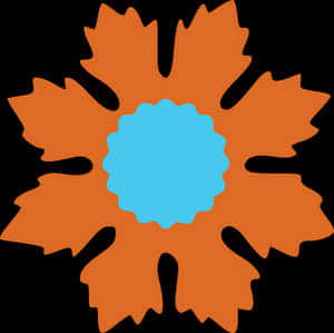 Abstract Orange Flower Illustration PNG image with transparent background