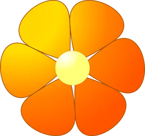 Abstract Orange Flower Illustration PNG Image