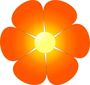 Abstract Orange Flower Illustration PNG Image