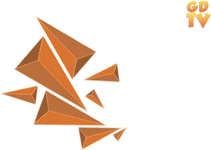 Abstract Orange Polygonson Teal Background PNG Image