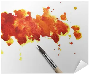 Abstract Orange Watercolor Splash PNG Image