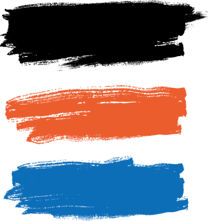 Abstract Orangeand Blue Brushstrokes PNG Image