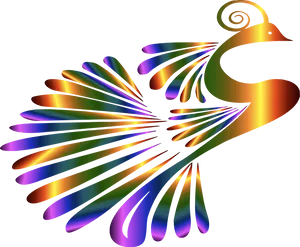 Abstract Peacock Artwork PNG Image