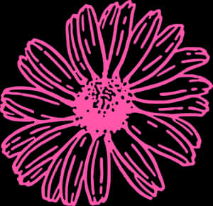 Abstract Pink Daisy Graphic PNG image with transparent background
