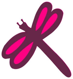 Abstract Pink Dragonfly Graphic PNG Image