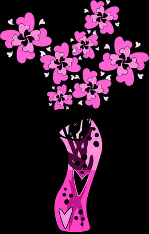 Graphic, Valentine, Hot Pink, Pink Flowers, Flowers, HD Png Download PNG image with transparent background