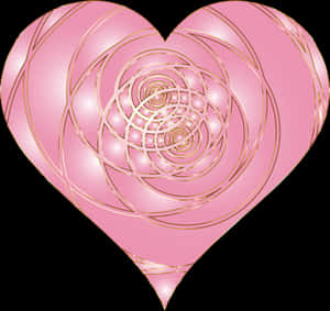 Abstract Pink Heart Spiral PNG image with transparent background