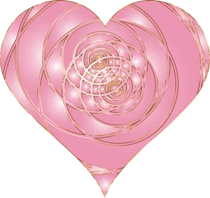 Abstract Pink Heart Spiral PNG Image