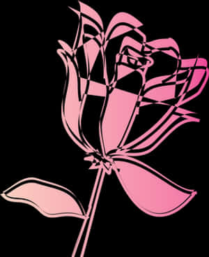 Abstract Pink Rose Vector Art PNG image with transparent background
