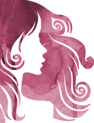 Abstract Pink Silhouette Art PNG Image