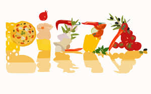 Abstract Pizza Ingredients Art PNG with transparent background