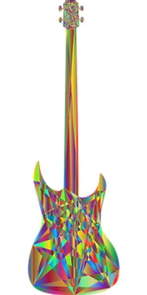 Abstract Prismatic Guitar Art PNG Image