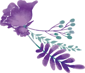 Abstract Purple Flower Illustration PNG Image