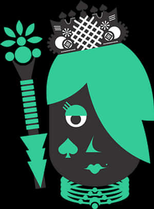 Abstract Queen Playing Card PNG image with transparent background