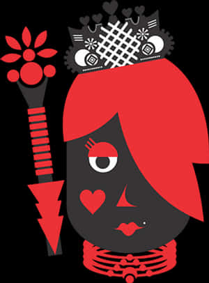 Abstract Queen Playing Card PNG image with transparent background