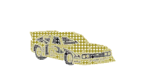 Abstract Racing Car Dot Art PNG Image