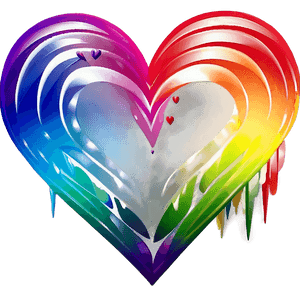 Abstract Rainbow Heart PNG qws PNG with transparent background