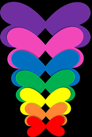 Abstract Rainbow Hearts Stack PNG image with transparent background