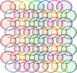 Abstract Rainbow Spheres Pattern PNG Image