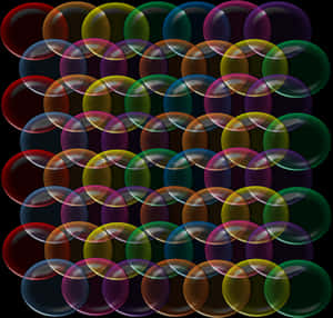 Abstract Rainbow Spheres Pattern PNG image with transparent background