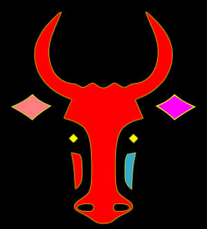 Abstract Red Bull Graphic PNG image with transparent background