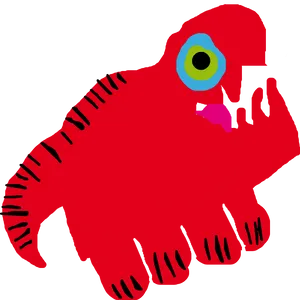 Abstract Red Creature Artwork PNG Image