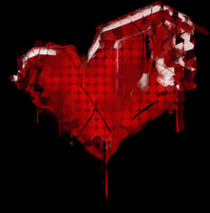 Abstract Red Heart Graffiti Art PNG image with transparent background