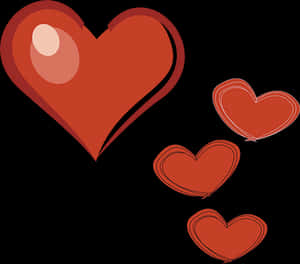 Abstract Red Hearts Design PNG image with transparent background