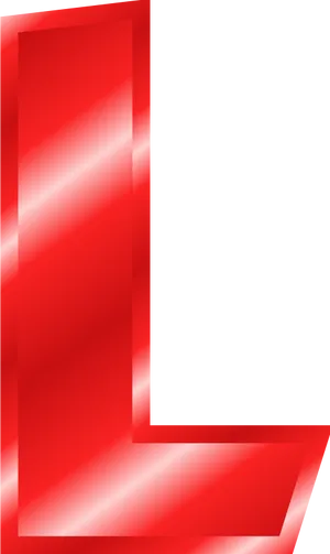 Abstract Red Letter L Design PNG Image